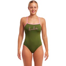 Жіночий купальник Funkita Ladies Single Strap One Piece Glamo Camo (FKS030L02317) розмір 10 хакі