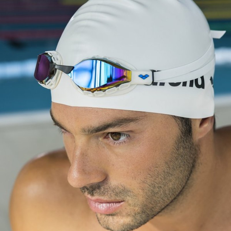 Окуляри для плавання Arena AIR SONIC MIRROR (011004-120) білі з дзеркальними лінзами