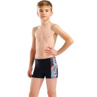 Детские спортивные плавки для плавания Arena LIT LOGO SWIM SHORT (010692-550) размер 10-11 лет черные