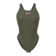 Жіночий спортивний купальник для плавання Arena TEAM SWIMSUIT SWIM TECH SOLID (004763-609) розмір 38 зелений