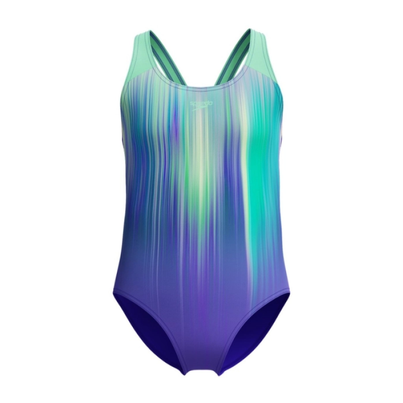 Дитячій купальник Speedo Girl's Digital Placement Splashback Swimsuit (8-00262515333) кольоровий, розмір 7-8 років 